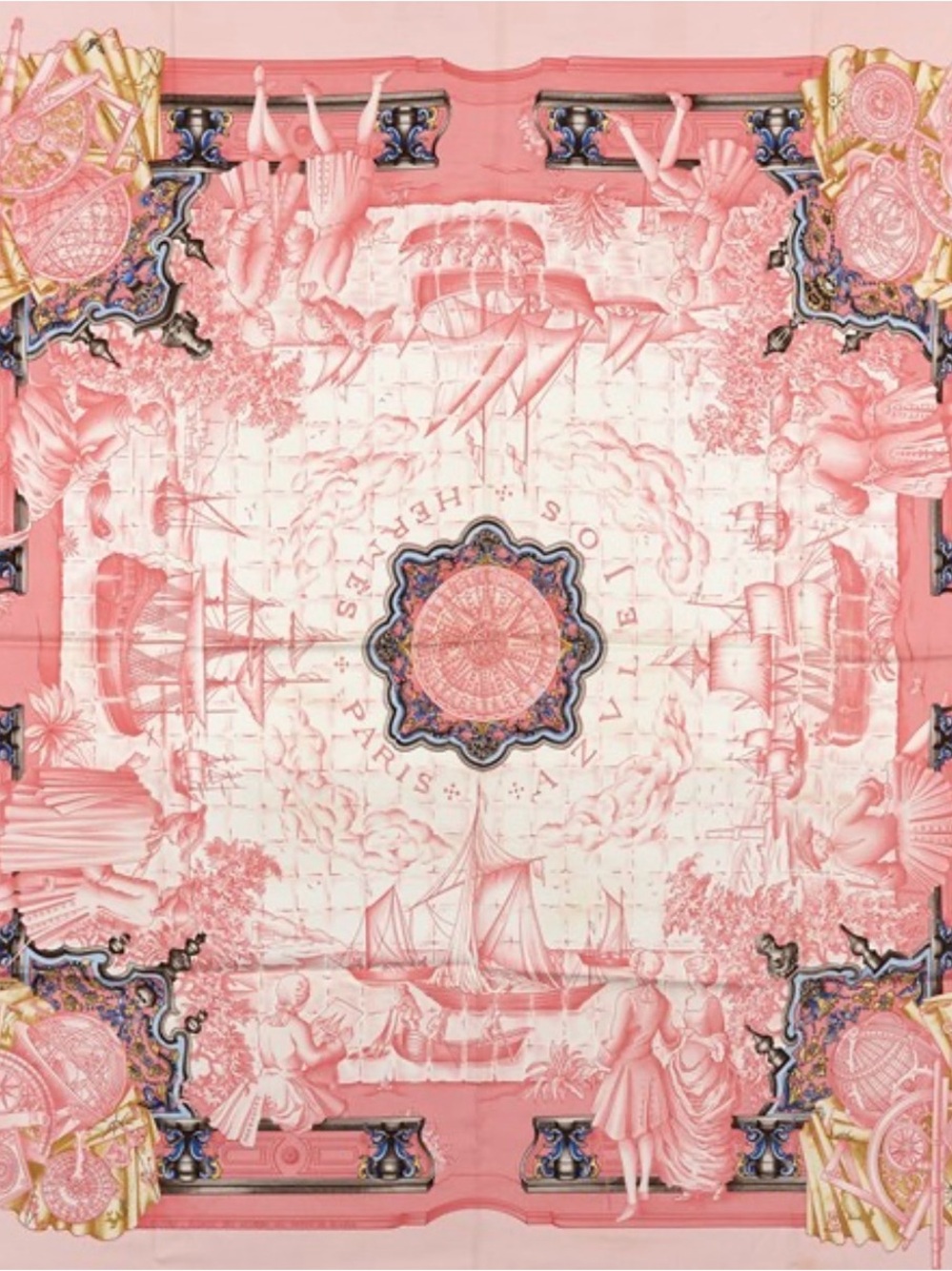 HERMES: “Azulejos” by Catherine Baschet,  Rose on Rose